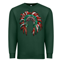 Sports Green mexican flag indian headdress Premium Sweatshirt - RanaPortraitStore