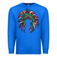 True Royal mexican flag indian headdress Premium Sweatshirt - RanaPortraitStore