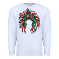 White mexican flag indian headdress Premium Sweatshirt - RanaPortraitStore