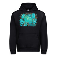 Black turquoise leopard background Urban Hoodie - AdoDesignShop