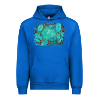 Cobalt turquoise leopard background Urban Hoodie - AdoDesignShop