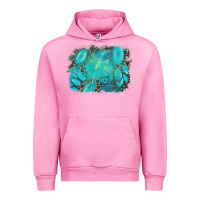 Fuchsia Pink turquoise leopard background Urban Hoodie - AdoDesignShop