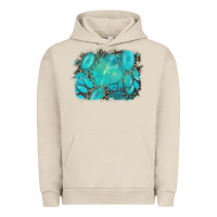 Pigment French Oak turquoise leopard background Urban Hoodie - AdoDesignShop