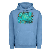 Pigment Pebble Blue turquoise leopard background Urban Hoodie - AdoDesignShop