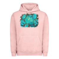 Pigment Salmon turquoise leopard background Urban Hoodie - AdoDesignShop