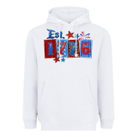 White est 1776 Heavyweight Hoodie - Zillion Design Studio