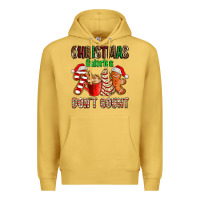 Antique Gold christmas calories dont count with  christmas tree cake and cookies ad Premium Hoodie - AdoDesignShop