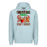 Blue Mist christmas calories dont count with  christmas tree cake and cookies ad Premium Hoodie - AdoDesignShop