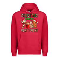 Cardinal christmas calories dont count with  christmas tree cake and cookies ad Premium Hoodie - AdoDesignShop