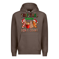 Coffee christmas calories dont count with  christmas tree cake and cookies ad Premium Hoodie - AdoDesignShop