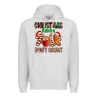 Dove Grey christmas calories dont count with  christmas tree cake and cookies ad Premium Hoodie - AdoDesignShop