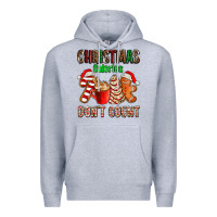 Heather Grey christmas calories dont count with  christmas tree cake and cookies ad Premium Hoodie - AdoDesignShop