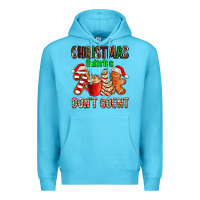 Ocean Blue christmas calories dont count with  christmas tree cake and cookies ad Premium Hoodie - AdoDesignShop