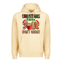 Pina Colada christmas calories dont count with  christmas tree cake and cookies ad Premium Hoodie - AdoDesignShop