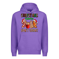 Purple christmas calories dont count with  christmas tree cake and cookies ad Premium Hoodie - AdoDesignShop