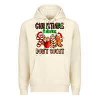 Sandshell christmas calories dont count with  christmas tree cake and cookies ad Premium Hoodie - AdoDesignShop