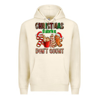 Tofu christmas calories dont count with  christmas tree cake and cookies ad Premium Hoodie - AdoDesignShop