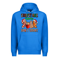 True Royal christmas calories dont count with  christmas tree cake and cookies ad Premium Hoodie - AdoDesignShop