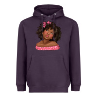 Plum afro black girlchild kiss with bow Heavyweight Hoodie - texasbilliewilder