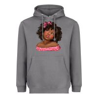 Afro Black Girlchild Kiss With Bow Heavyweight Hoodie | Teevron