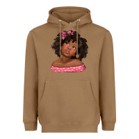 Toasted Coconut afro black girlchild kiss with bow Heavyweight Hoodie - texasbilliewilder