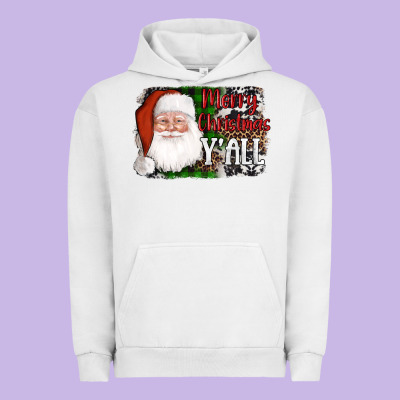 Santa Merry Christmas Y'all Urban Hoodie Designed By Adodesignshop