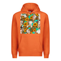 Carrot sunflowers and goat western seamless pattern Premium Hoodie - BundleAndBundleShop