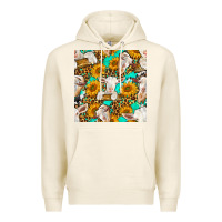 Tofu sunflowers and goat western seamless pattern Premium Hoodie - BundleAndBundleShop