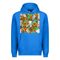 True Royal sunflowers and goat western seamless pattern Premium Hoodie - BundleAndBundleShop