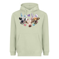 Matcha Easter Cows With Bunny Ears Heavyweight Hoodie - RanaPortraitStore