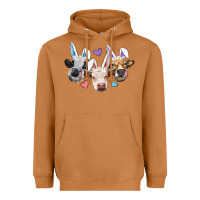 Meerkat Easter Cows With Bunny Ears Heavyweight Hoodie - RanaPortraitStore