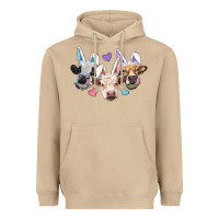 Mushroom Easter Cows With Bunny Ears Heavyweight Hoodie - RanaPortraitStore