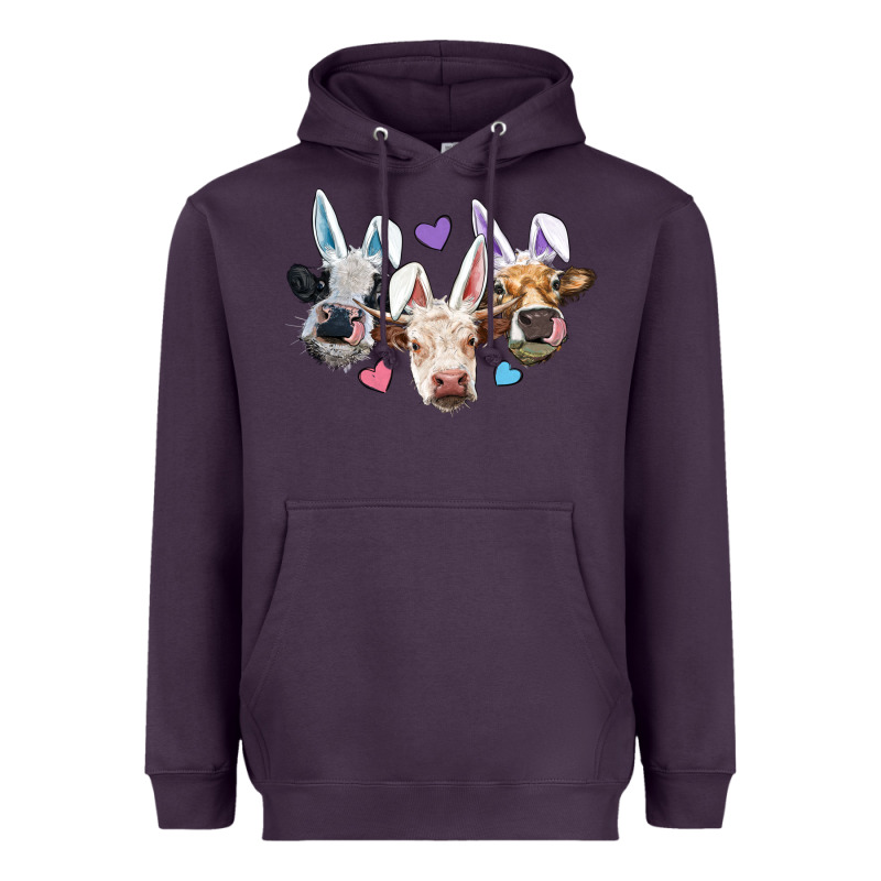 Easter Cows With Bunny Ears Heavyweight Hoodie by RanaPortraitStore | Teevron
