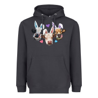 Smoke Easter Cows With Bunny Ears Heavyweight Hoodie - RanaPortraitStore