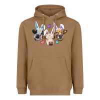Toasted Coconut Easter Cows With Bunny Ears Heavyweight Hoodie - RanaPortraitStore