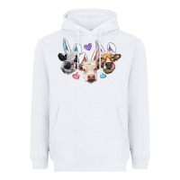 White Easter Cows With Bunny Ears Heavyweight Hoodie - RanaPortraitStore