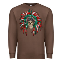 Chestnut mexican flag indian headdress with  skull Premium Sweatshirt - RanaPortraitStore