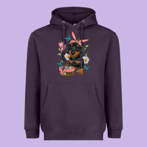 Easter Dachshund Heavyweight Hoodie Designed By Ranaportraitstore