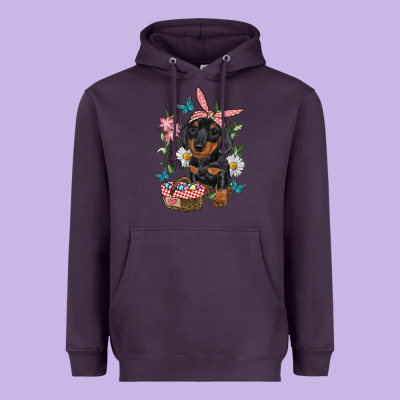 Heavyweight Hoodie Easter Dachshund