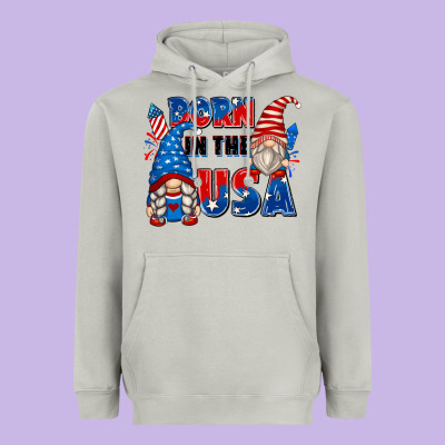Born In The Usa Heavyweight Hoodie Designed By Zillion Design Studio