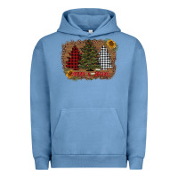 Pigment Pebble Blue merry and bright with tree's Urban Hoodie - AdoDesignShop