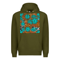 Army Green leopard gemstone seamless pattern Premium Hoodie - BundleAndBundleShop