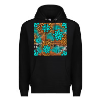 Black leopard gemstone seamless pattern Premium Hoodie - BundleAndBundleShop