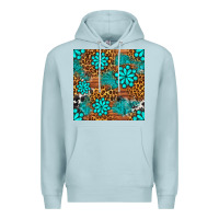 Blue Mist leopard gemstone seamless pattern Premium Hoodie - BundleAndBundleShop