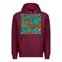 Burgundy leopard gemstone seamless pattern Premium Hoodie - BundleAndBundleShop