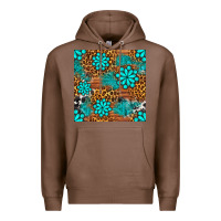 Chestnut leopard gemstone seamless pattern Premium Hoodie - BundleAndBundleShop