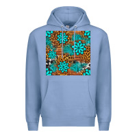 Colony Blue leopard gemstone seamless pattern Premium Hoodie - BundleAndBundleShop