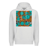 Dove Grey leopard gemstone seamless pattern Premium Hoodie - BundleAndBundleShop