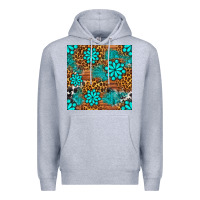 Heather Grey leopard gemstone seamless pattern Premium Hoodie - BundleAndBundleShop