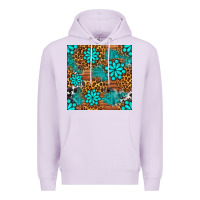 Lilac leopard gemstone seamless pattern Premium Hoodie - BundleAndBundleShop